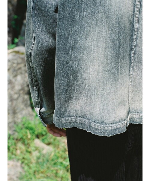 LIDNM（リドム）の「Fog Washed Chore Jacket（デニムジャケット・メンズ・ブラック・S/M/L）」の6枚目の写真