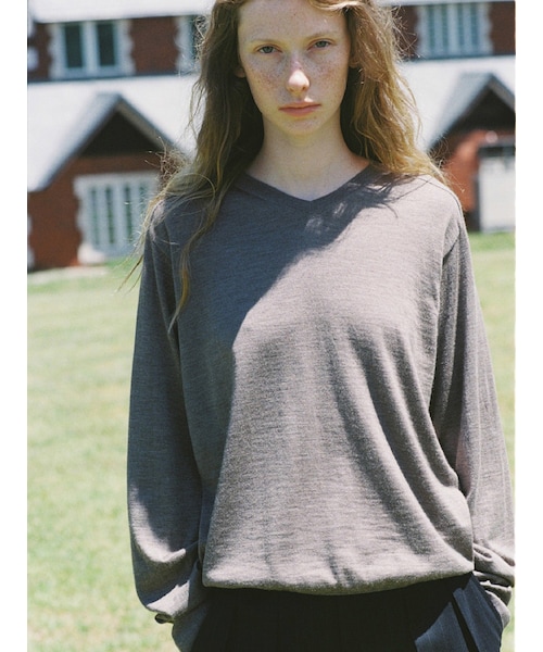 【LIDNM】W/Si/Ca 18G V Neck Knit Mサイズ LIDNM（リドム）の「W/Si/Ca 18G V Neck Knit（ニット/セーター