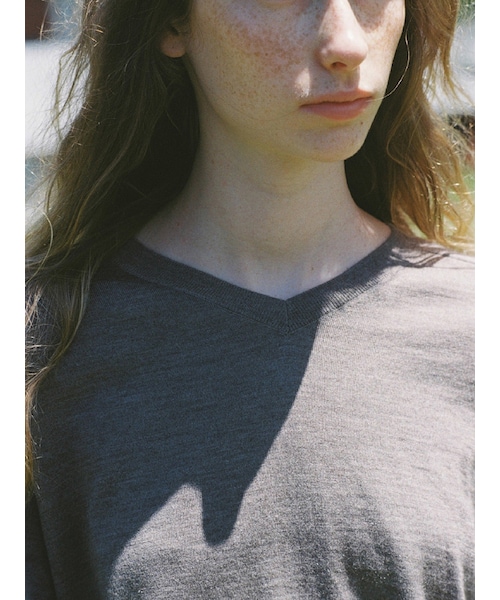 LIDNM（リドム）の「W/Si/Ca 18G V Neck Knit（ニット/セーター）」 - WEAR