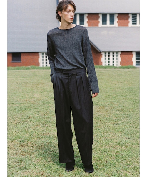 LIDNM（リドム）の「Alpaca Uneven Rib Knit（ニット/セーター・メンズ・グレー・S/M/L）」の7枚目の写真