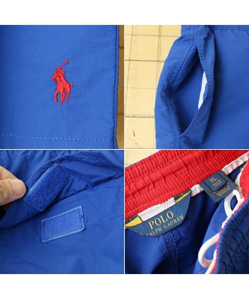 POLO RALPH LAUREN（ポロ ラルフ ローレン）の「Polo Ralph Lauren ポロ ラルフローレン ナイロン サーフショーツ ブルー メンズXL ショートパンツ 短パン アメリカ古着（その他パンツ・レディース・ブルー・XL）」の2枚目の写真