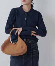Lui's（ルイス）の「ストレッチ長袖ポロ（Tシャツ/カットソー・レディース）」