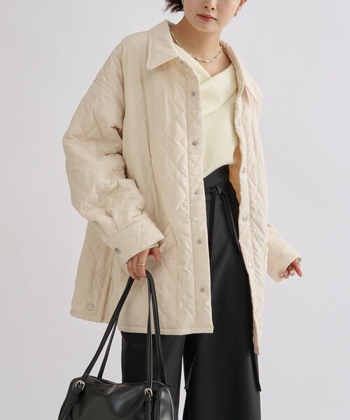 mystic 襟付きキルティングジャケット WEB限定カラー/カーキ】襟付きキルティングジャケット｜ルミネの