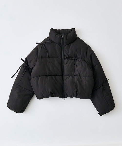 OLIVE des OLIVE（オリーブデオリーブ）の「リボンエコダウンブルゾン（ダウンジャケット/コート・レディース・サックスブルー/ピンク/オフホワイト/ブラック・FREE）」の3枚目の写真