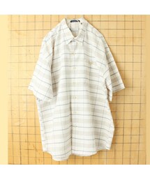LONDONFOG（ロンドンフォグ）の「70s 80s USA LONDON FOG 半袖 ラミー チェックシャツ ベージュ メンズXL アメリカ古着（シャツ/ブラウス）」