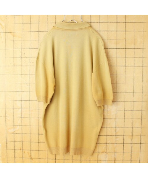 --（--）の「60s 70s USA KINGS POINT Ban-Lon バンロン ポロシャツ メンズL イエロー 半袖 ナイロン アメリカ古着（ポロシャツ・レディース・イエロー・L）」の3枚目の写真