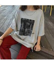 copine | モノクロフォトプリントTシャツ(グレー)(Tシャツ/カットソー)