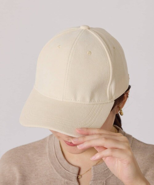 COLLAGE GALLARDAGALANTE（コラージュガリャルダガランテ）の「【PAPILLONNER/パピヨネ】コットンフェィクスエードキャップ（キャップ・レディース・ブラック/オフホワイト・FREE）」の2枚目の写真