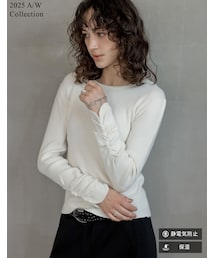 Re:EDIT（リエディ）の「袖シャーリングリブニットトップス - トップス通販 | 人気レディースファッション - Re:EDIT（リエディ）（その他）」