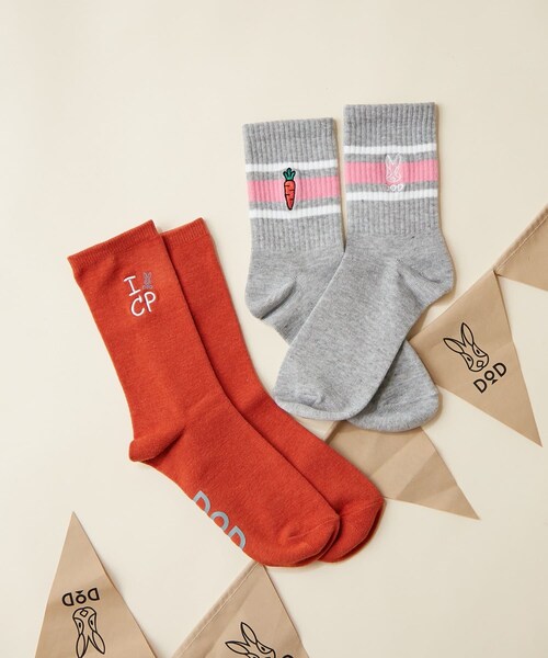 CIAOPANIC TYPY（チャオパニックティピー）の「【DOD】【ユニセックス】2Pソックス（ソックス/靴下・レディース・ブラック/グレー/ホワイト・L/M）」の3枚目の写真