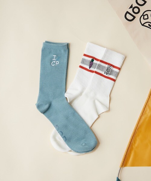 CIAOPANIC TYPY（チャオパニックティピー）の「【DOD】【ユニセックス】2Pソックス（ソックス/靴下・レディース・ブラック/グレー/ホワイト・L/M）」の2枚目の写真