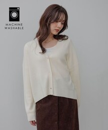 Andemiu（アンデミュウ）の「メリノウールショートVカーディガン（トップス）」