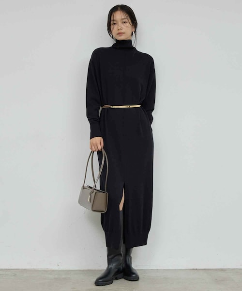 【近日予約開始】【2WAY】 ニットタートルワンピース