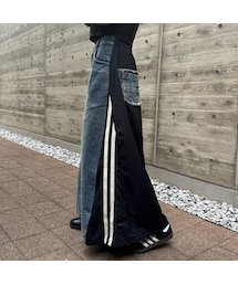 copine | サイドラインデニムドッキングスカート(デニムスカート)