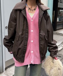 CIAOPANIC（チャオパニック）の「襟切替2WAYヴィンテージレザーブルゾン（ジャケット/アウター・レディース）」