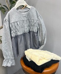 CIAOPANIC TYPY（チャオパニックティピー）の「【WEB限定】《KIDS》気温対応２WAYシャーリングチュールミニ裏毛カーデ（トップス・キッズ）」