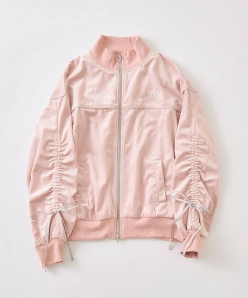 OLIVE des OLIVE（オリーブデオリーブ）の「ベロアトラックジャケット（ジャージ・レディース・ブラック/ブラウン/ピンク・FREE）」の3枚目の写真