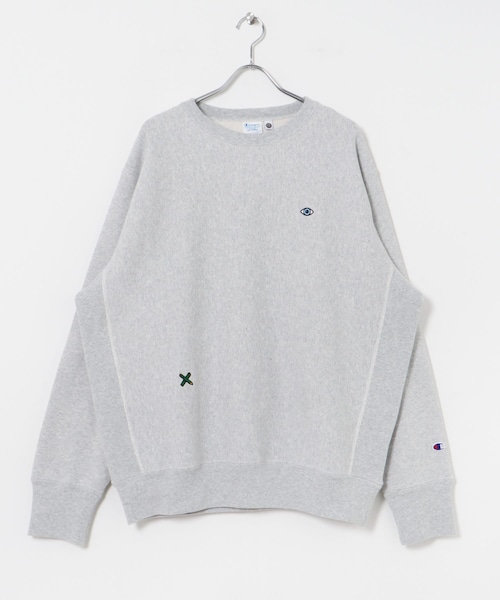 URBAN RESEARCH（アーバンリサーチ）の「『別注』LOWERCASE×Champion　LCリバースウィーブbyFACEOKA（スウェット・メンズ・レッド/シルバー/ブラック/ダークネイビー/オフブラック・M/L/XL/XXL）」の5枚目の写真