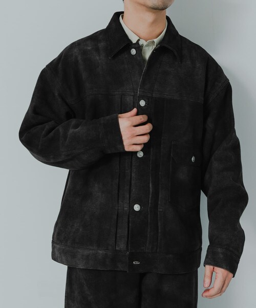 URBAN RESEARCH（アーバンリサーチ）の「『別注』SEVEN BY SEVEN×URBAN RESEARCH　1ST TYPE LEATHER JACKET（テーラードジャケット・メンズ・BLACK/NAVY・M/L）」の5枚目の写真