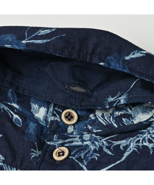 45R（フォーティファイブアール）の「インドカディブーケストライププリントのリボンブラウス（インディゴ）（その他・レディース・73-インディゴ・02-M/03-L）」の15枚目の写真