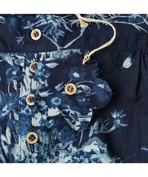 45R（フォーティファイブアール）の「インドカディブーケストライププリントのリボンブラウス（インディゴ）（その他・レディース・73-インディゴ・02-M/03-L）」の16枚目の写真