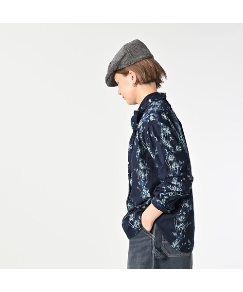 45R（フォーティファイブアール）の「インドカディブーケストライププリントのリボンブラウス（インディゴ）（その他・レディース・73-インディゴ・02-M/03-L）」の5枚目の写真