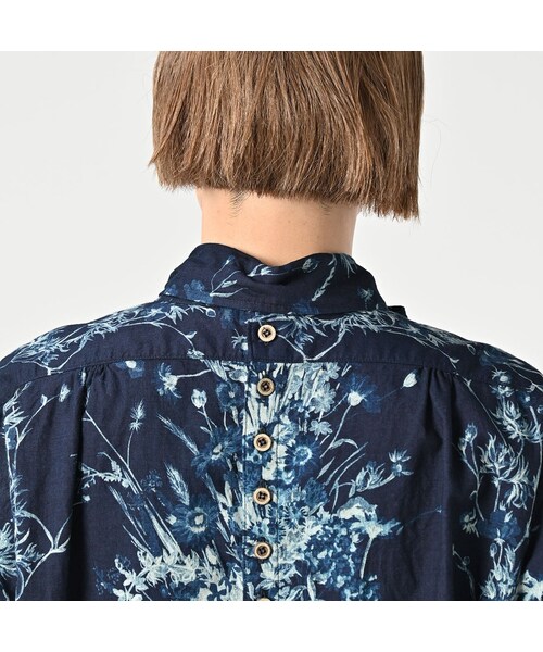 45R（フォーティファイブアール）の「インドカディブーケストライププリントのリボンブラウス（インディゴ）（その他・レディース・73-インディゴ・02-M/03-L）」の9枚目の写真
