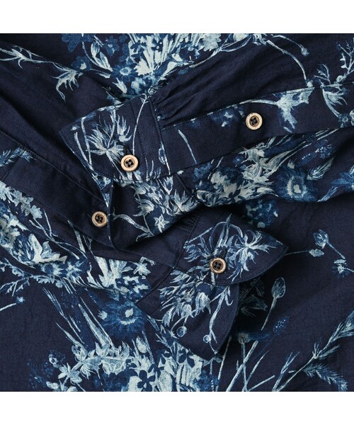 45R（フォーティファイブアール）の「インドカディブーケストライププリントのリボンブラウス（インディゴ）（その他・レディース・73-インディゴ・02-M/03-L）」の12枚目の写真