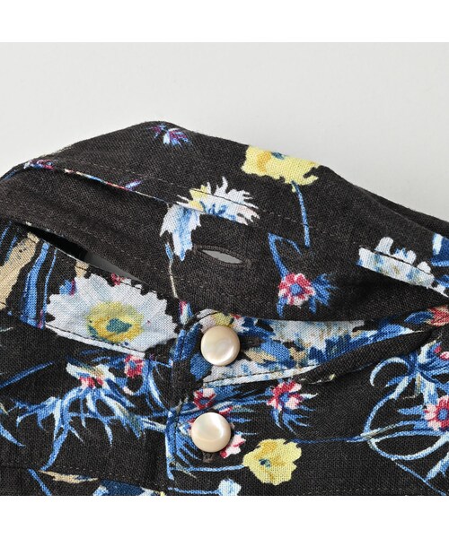 45R（フォーティファイブアール）の「インドカディブーケストライププリントのリボンブラウス（その他・レディース・71-サックス/83-茶・02-M/03-L）」の15枚目の写真