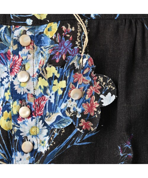 45R（フォーティファイブアール）の「インドカディブーケストライププリントのリボンブラウス（その他・レディース・71-サックス/83-茶・02-M/03-L）」の18枚目の写真