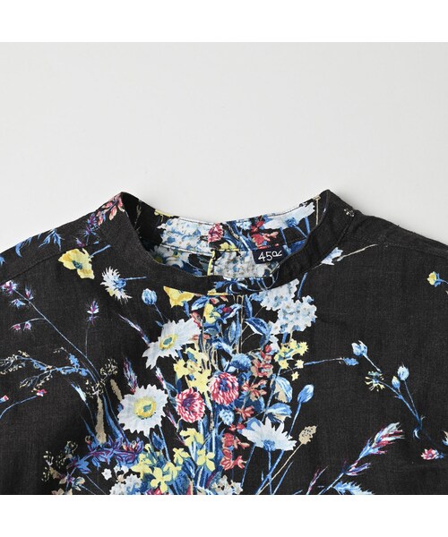 45R（フォーティファイブアール）の「インドカディブーケストライププリントのリボンブラウス（その他・レディース・71-サックス/83-茶・02-M/03-L）」の12枚目の写真