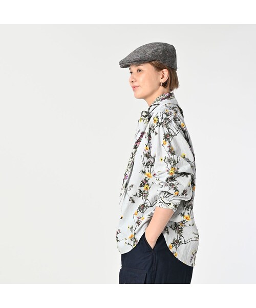 45R（フォーティファイブアール）の「インドカディブーケストライププリントのリボンブラウス（その他・レディース・71-サックス/83-茶・02-M/03-L）」の6枚目の写真