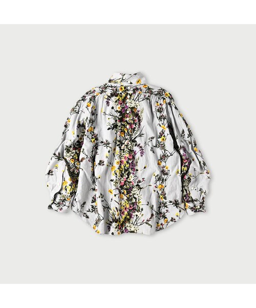 45R（フォーティファイブアール）の「インドカディブーケストライププリントのリボンブラウス（その他・レディース・71-サックス/83-茶・02-M/03-L）」の3枚目の写真