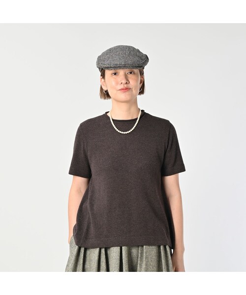 45R（フォーティファイブアール）の「カシミヤのTシャツ（トップス・メンズ・23-グレートップ/83-こげ茶トップ・02-M/03-L）」の5枚目の写真