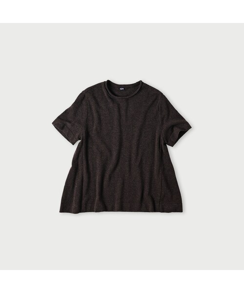 45R（フォーティファイブアール）の「カシミヤのTシャツ（トップス・メンズ・23-グレートップ/83-こげ茶トップ・02-M/03-L）」の2枚目の写真