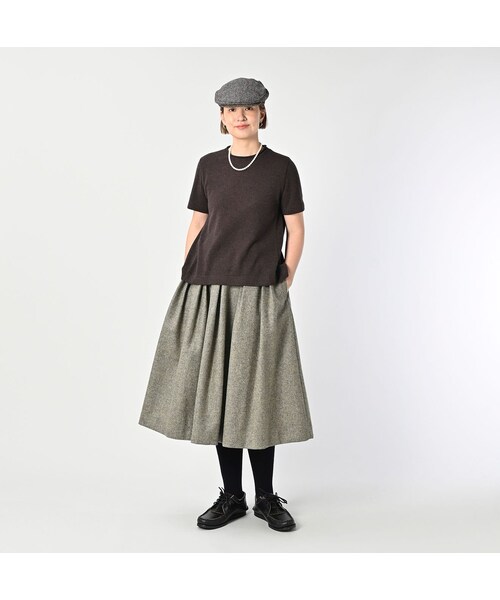 45R（フォーティファイブアール）の「カシミヤのTシャツ（トップス・メンズ・23-グレートップ/83-こげ茶トップ・02-M/03-L）」の4枚目の写真