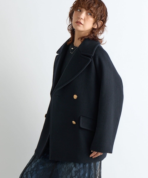 RIVE DROITE（リヴドロワ）の「予約【9/25 6:00-予約販売開始/リバイバル/新色追加】ラグランPコート/11月下旬お届け予定（ピーコート・レディース・ベージュ/グレー/ネイビー・36/38）」の3枚目の写真