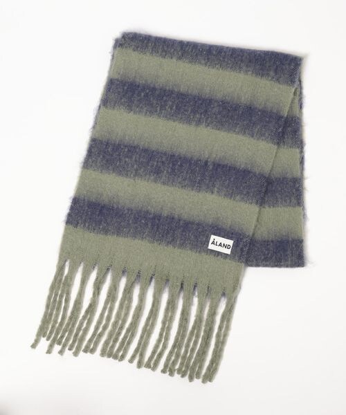 ALAND(エーランド)の「予約ALAND/ボーダーマフラー(その他・ブラウン×ブラック(50)/グリーン×ブルー(70)・F)」の6枚目の写真