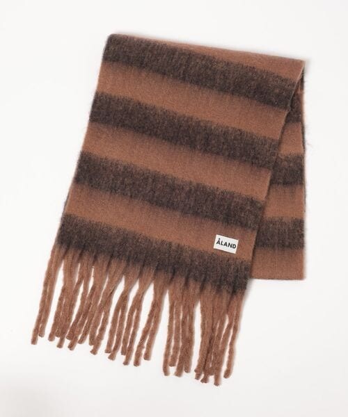 ALAND(エーランド)の「予約ALAND/ボーダーマフラー(その他・ブラウン×ブラック(50)/グリーン×ブルー(70)・F)」の5枚目の写真