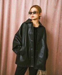 BAYFLOW（ベイフロー）の「[ロングシーズン使える]フェイクレザージャケット（ジャケット/アウター）」