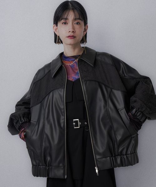 HARE（ハレ）の「フェイクレザージャガードミドルブルゾン（）」 - WEAR