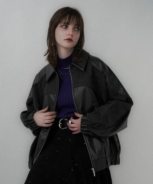 HARE（ハレ）の「フェイクレザージャガードミドルブルゾン（）」 - WEAR