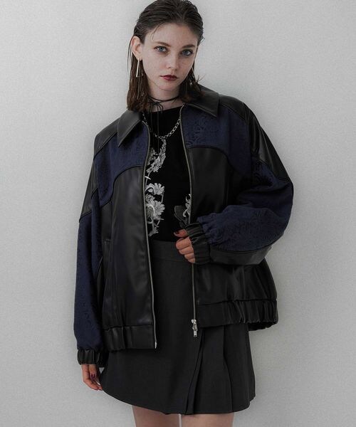 HARE（ハレ）の「フェイクレザージャガードミドルブルゾン（）」 - WEAR
