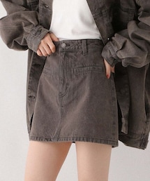 Heather（ヘザー）の「Denim 台形ミニスカート（スカート）」