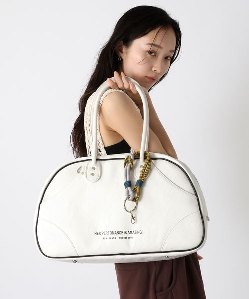 【美品】JEANASIS アンティークチャーム付きボストン JEANASIS（ジーナシス）の「アンティークチャームツキボストン