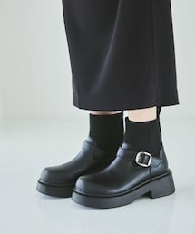 LAKOLE（ラコレ）の「ニットコンビベルトブーツ（その他）」