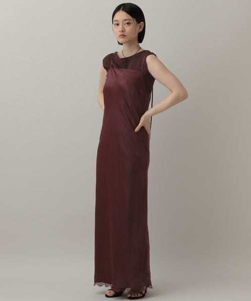 A part by(アパートバイ)の「カトリーヌサテンキャミワンピース(ワンピース/ドレス・レディース・アイボリー 08/ボルドー 38/ネイビー 88・FREE)」の1枚目の写真