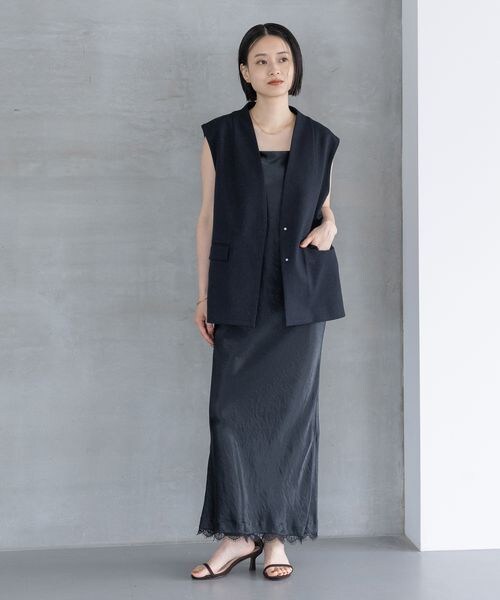 A part by(アパートバイ)の「カトリーヌサテンキャミワンピース(ワンピース/ドレス・レディース・アイボリー 08/ボルドー 38/ネイビー 88・FREE)」の9枚目の写真