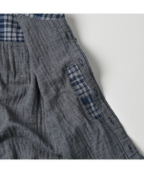 45R（フォーティファイブアール）の「ふわふわ二重織の908ローファーシャツ（インディゴ）（その他・レディース・75-タータンチェック・02-S/03-M/04-L）」の19枚目の写真