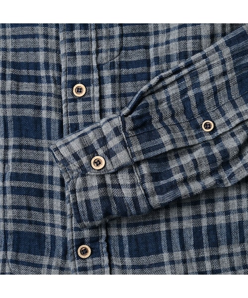45R（フォーティファイブアール）の「ふわふわ二重織の908ローファーシャツ（インディゴ）（その他・レディース・75-タータンチェック・02-S/03-M/04-L）」の17枚目の写真